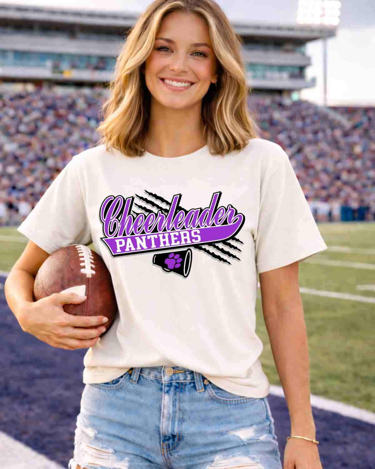 Panthers Cheerleader Claw Mark DTF Transfer - Rustic Grace Heat Transfer Company