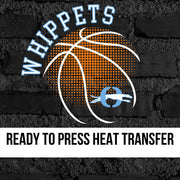 Whippets Basketball Halftone Ball DTF Transfer