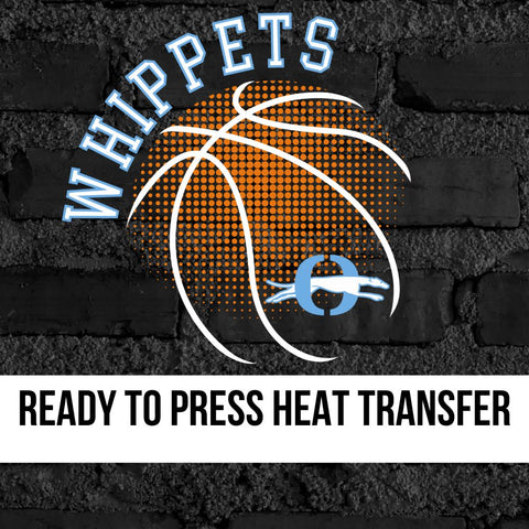 Whippets Basketball Halftone Ball DTF Transfer