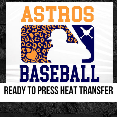Astros Leopard Baseball Man DTF Transfer