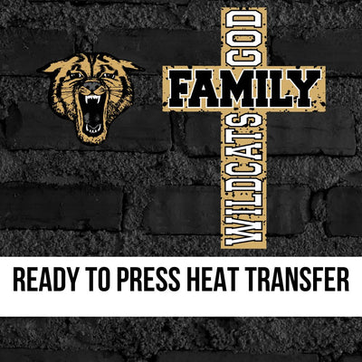 God Family Wildcats Cross DTF Transfer