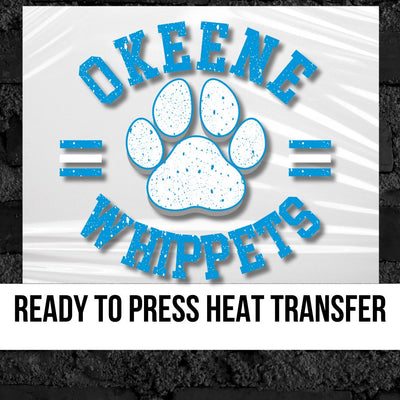 Okeene Whippets Paw Circle DTF Transfer