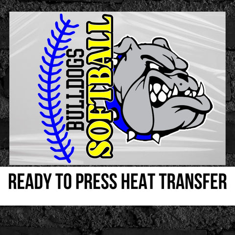 Bulldogs Softball Split with Laces DTF Transfer