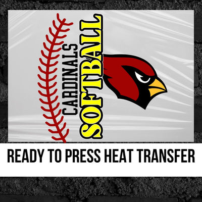 Cardinals Softball Split with Laces DTF Transfer