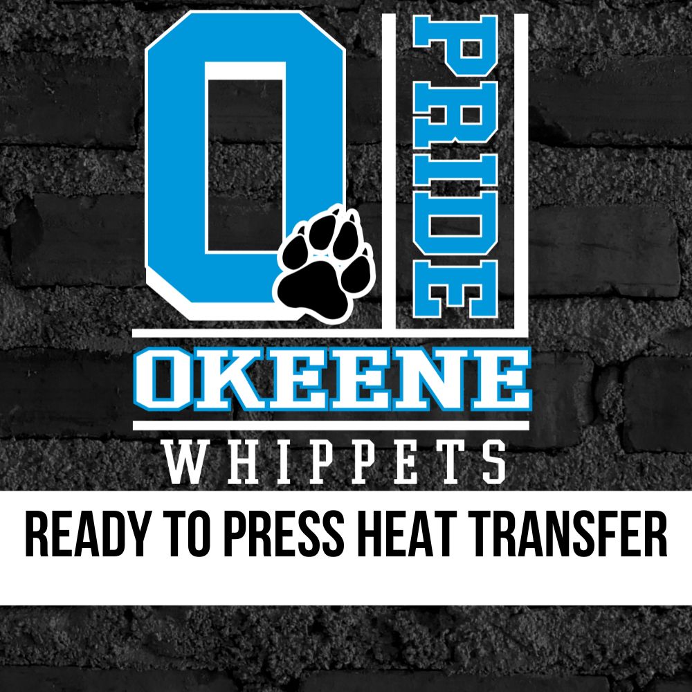 Okeene Whippets Pride Block DTF Transfer Rustic Grace Heat Transfer
