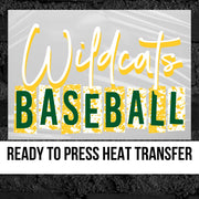 Wildcats Baseball Grunge Lettering DTF Transfer