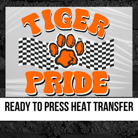Tiger Pride Checkered Banner DTF Transfer