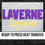 Laverne Tigers Faux Sequin DTF Transfer