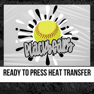 Customizable Mascot Softball Splatter DTF Transfer