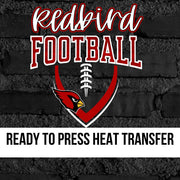 Redbird Football Outline DTF Transfer