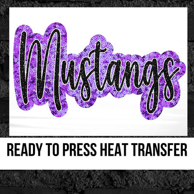Mustangs Sequin Script DTF Transfer