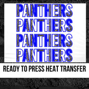 Panthers Repeating Split Lettering DTF Transfer