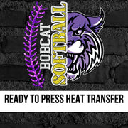 Bobcat Softball Split with Laces DTF Transfer