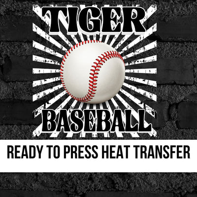 Tiger Baseball Starburst Retro DTF Transfer