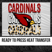 Cardinals Repeat Mascot Logo DTF Transfer