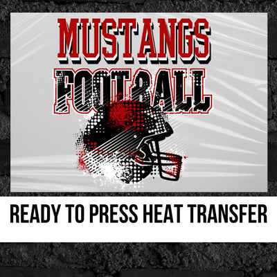 Mustangs Football Helmet Grunge DTF Transfer