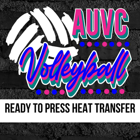 AUVC Volleyball with Dots DTF Transfer