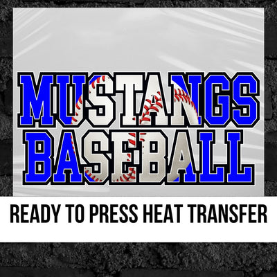 Mustangs Baseball Words DTF Transfer