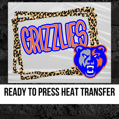 Grizzlies Leopard Border DTF Transfer