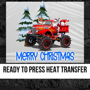 Monster Truck Christmas DTFF Transfer