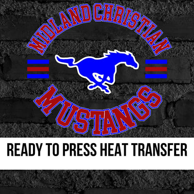 Midland Christian Mustangs Circle Logo DTF Transfer
