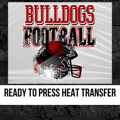 Bulldogs Football Grunge Helmet DTF Transfer