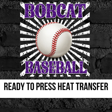 Bobcat Baseball Starburst Retro DTF Transfer