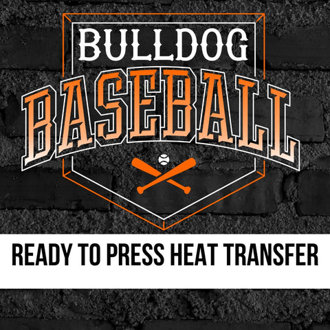 Bulldog Baseball Home Plate DTF Transfer