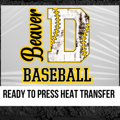 Beaver Duster Baseball Letter Rusted DTF Transfer