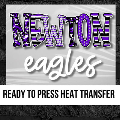 Newton Eagles Doodle Word DTF Transfer