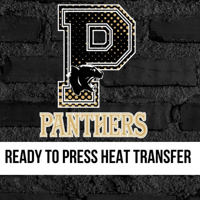 Panthers Mascot Logo Letter Halftone DTF Transfer
