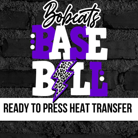Bobcats Baseball with Bolt DTF Transfer