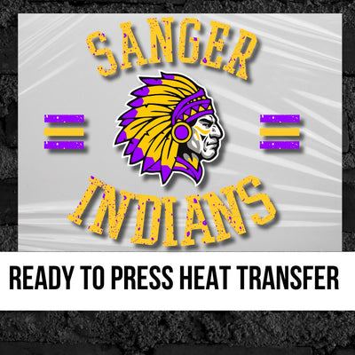 Sanger Indians Circle Logo DTF Transfer