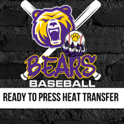 Bears Baseball Crossed Bats DTF Transfer