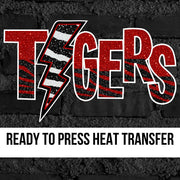 Tigers Lightning Bolt Word DTF Transfer