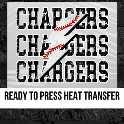 Chargers Repeat Baseball with Bolt DTF Transfer