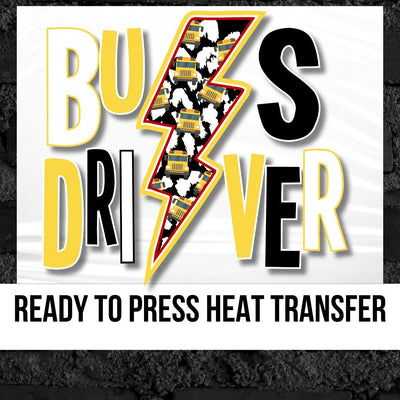Bus Driver Lightening Bolt DTF Transfer