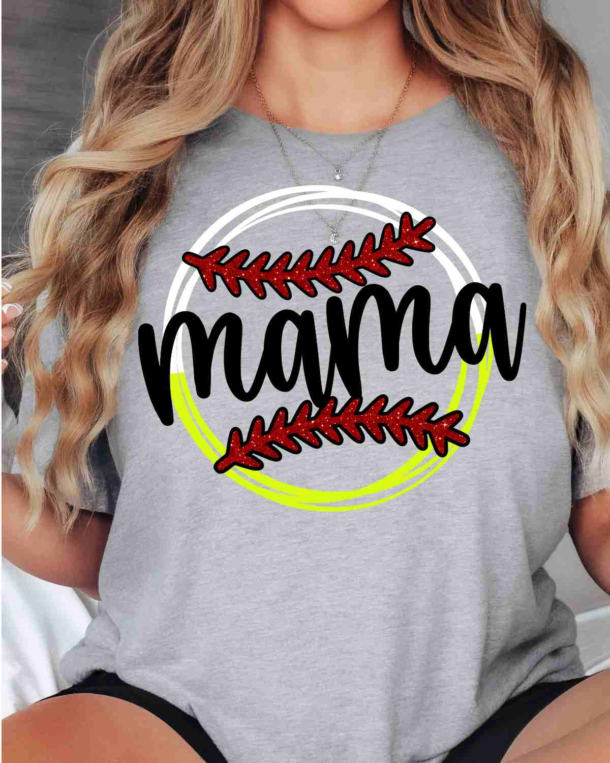 baseball mom gear Softball / Baseball Mama Circle Transfer DTF Transfer / Adult