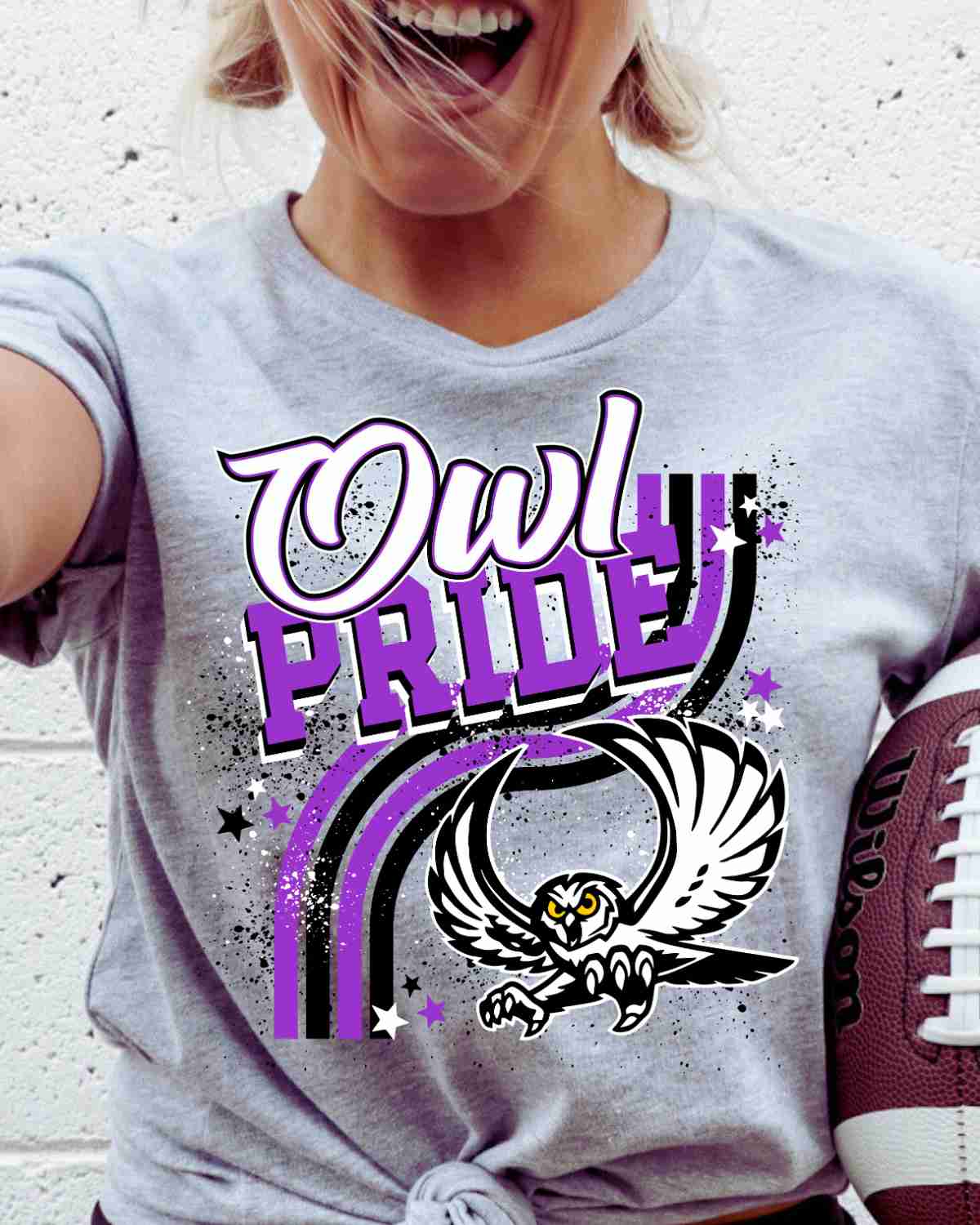 Owl Pride Wavy Stripes DTF Transfer - Rustic Grace Heat Transfer Company