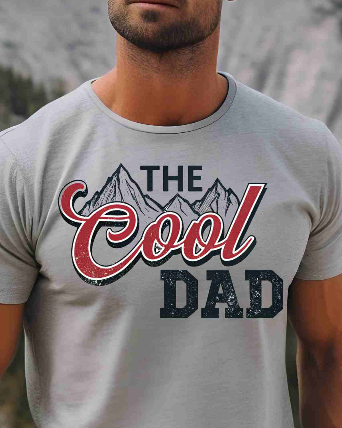 The Cool Dad Mountains DTF Transfer