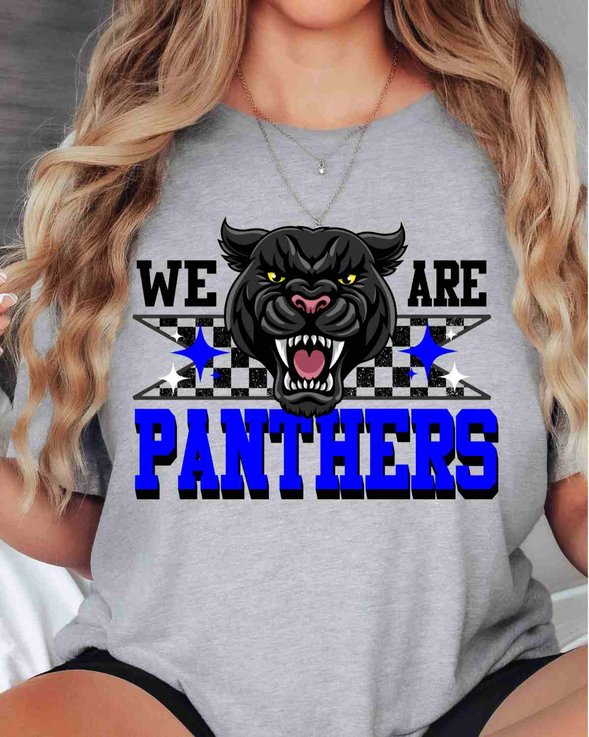 We Are Panthers Checkered Tag DTF Transfer