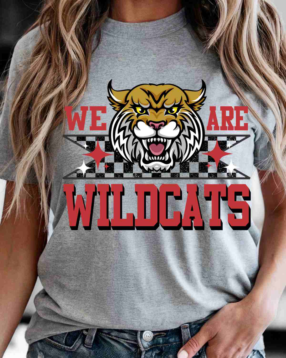 We Are Wildcats Checkered Tag DTF Transfer