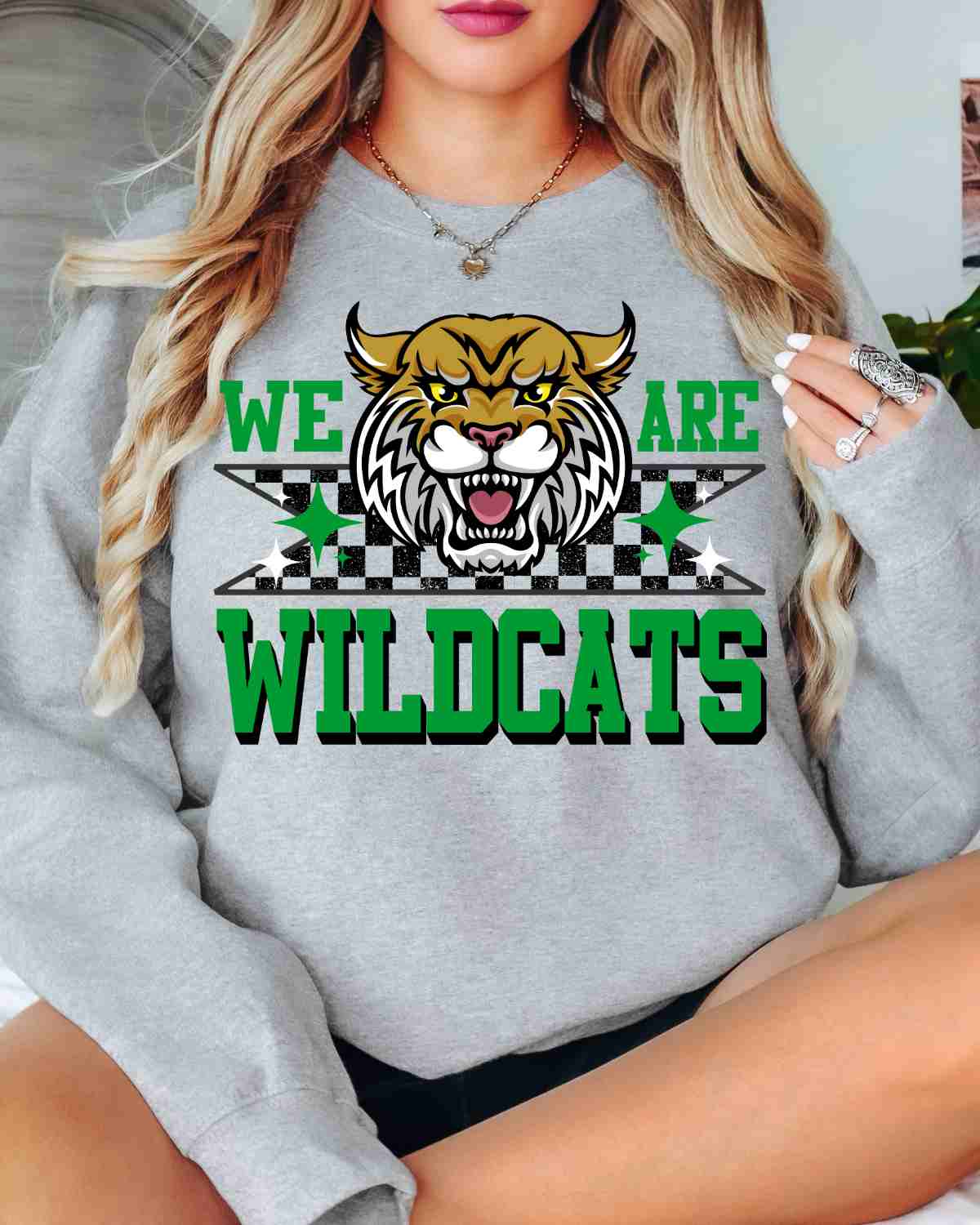 We Are Wildcats Checkered Tag DTF Transfer