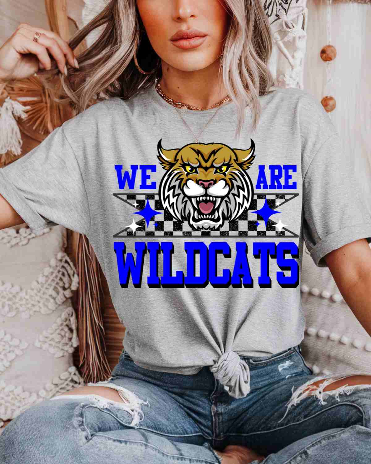 We Are Wildcats Checkered Tag DTF Transfer