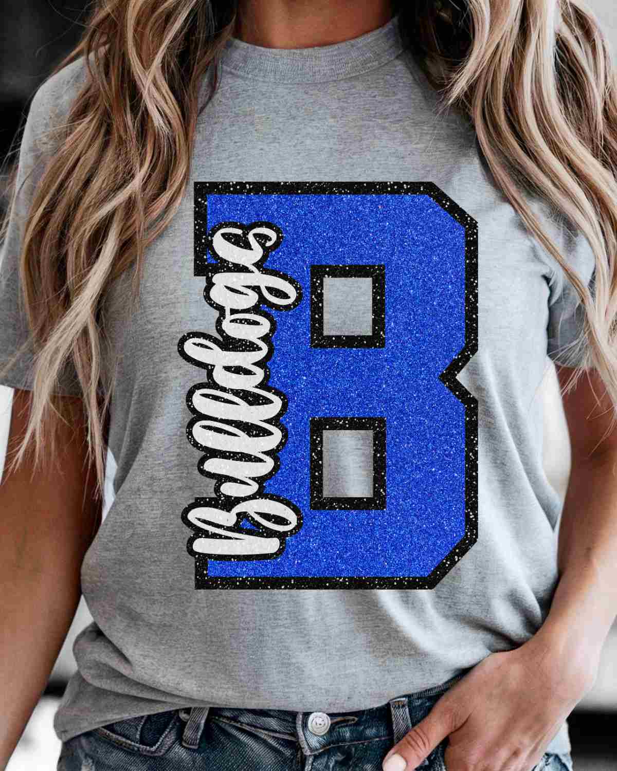Bulldogs Glitter Letter DTF Transfer