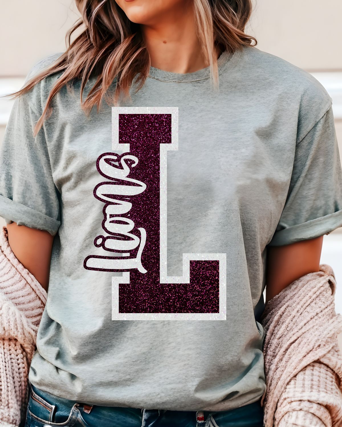 Lions Glitter Letter DTF Transfer