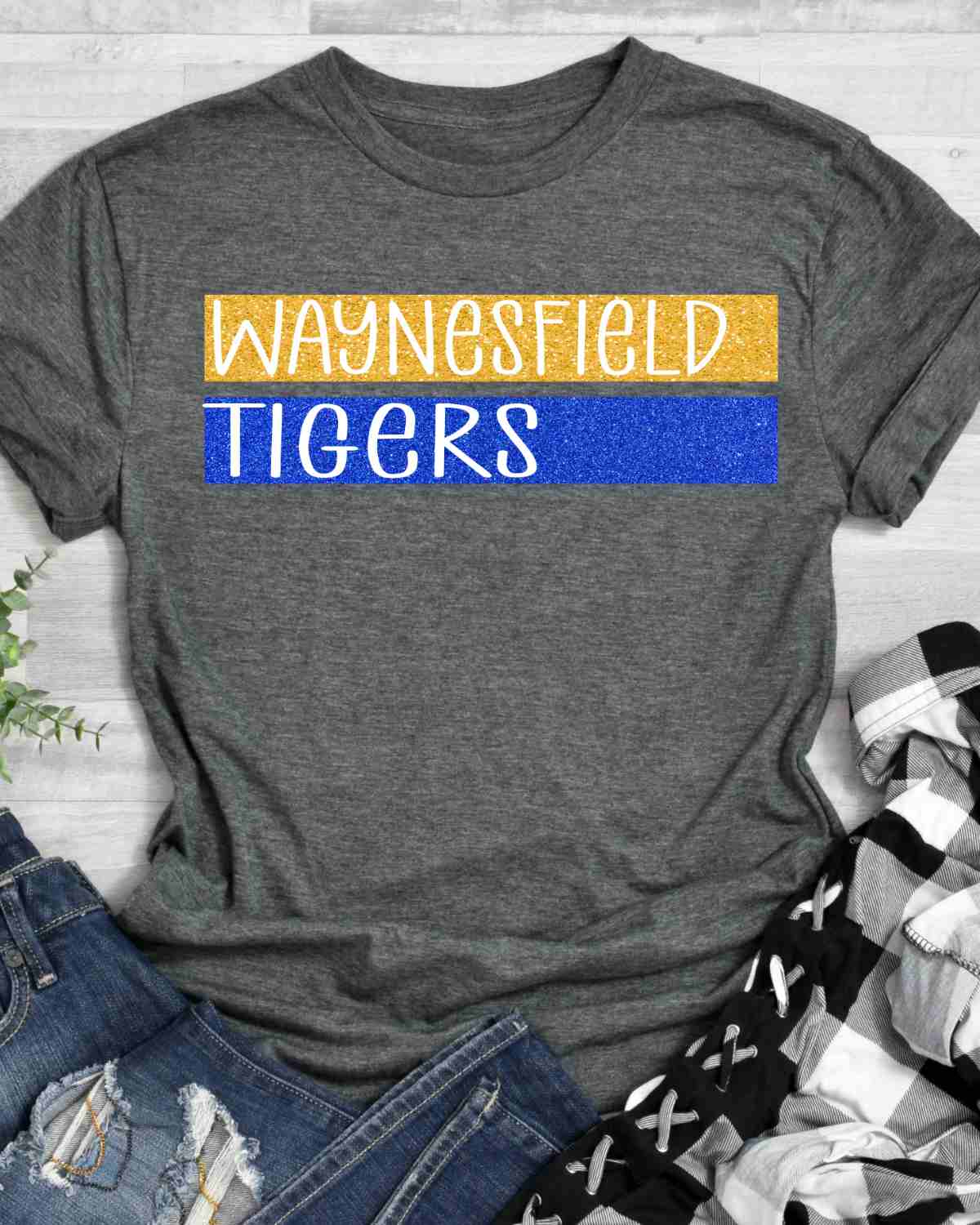 Waynesfield Tigers Rectangles DTF Transfer