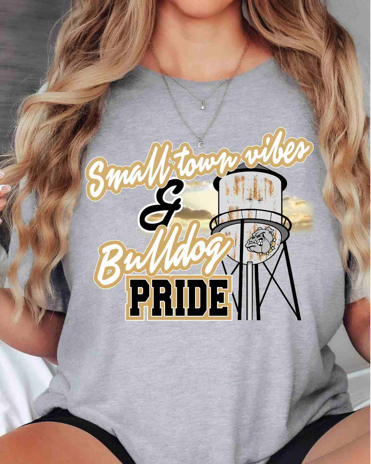 Small Town Vibes & Bulldog Pride DTF Transfer