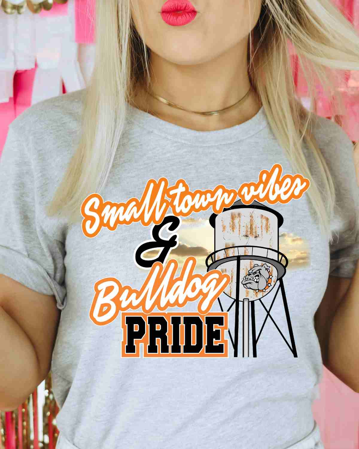 Small Town Vibes & Bulldog Pride DTF Transfer