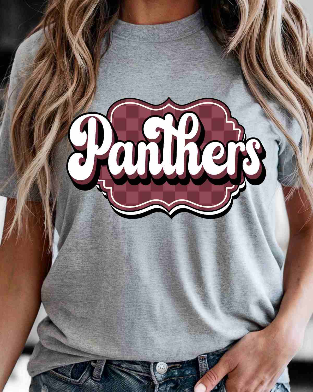 Panthers Retro Bracket DTF Transfer